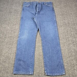 Wrangler 13MWZ Jeans Men 42x34 Blue Classic Fit Straight Leg Denim Western 39x31